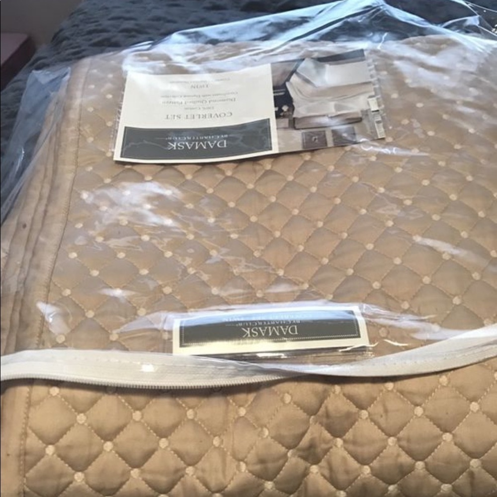Macy’s Damask Champagne Duvet and Sham